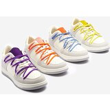 Resti White and gray women's sports sneakers with yellow laces Olierinc - Footwear | Shoptok.si