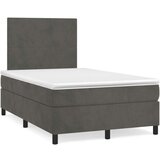 Box spring krevet s madracem tamnosivi 120 x 200 cm baršunasti | shoptok.hr