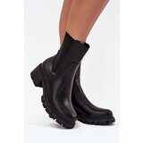 Boto Women's Block Heeled Eco Leather Boots Black Kyra Cijene