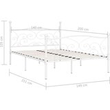  Za krevet s podnicama bijeli metalni 140 x 200 cm | shoptok.hr