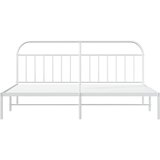 Metalni okvir za krevet s uzglavljem bijeli 200x200 cm | shoptok.hr