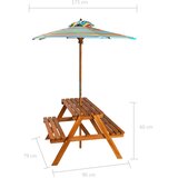  Dječji stol za piknik sa suncobranom 79x90x60 cm bagremovo drvo | Eponuda.com
