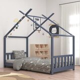 vidaXL otroški posteljni okvir siv iz trdne borovine 70x140 cm | Shoptok.si