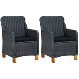 Maison Chic Vrtni stoli - Stol za vrt z blazinami 2 kosa poli ratan temno sive barve JS2142, (21876999) | Shoptok.si