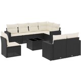  9-dijelni set vrtnih sofa s jastucima crni od poliratana | shoptok.hr
