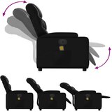  Električni masažni naslonjač na podizanje od umjetne kože crni | shoptok.hr