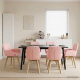 vidaXL Okretne blagovaonske stolice 6 pcs Bouclé Ružičasta | shoptok.hr