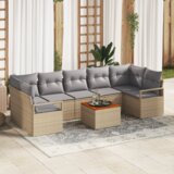 vidaXL Set od 8 komada vrtne sofe s jastucima bež poli ratan akacija | shoptok.hr