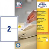 Avery Zweckform Odstranljive univerzalne etikete 199.6 x 143.5 mm Cene