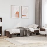 Maison Chic Posteljni okvir - Enojna postelja - Postelja za odrasle brez vzmetnice hrast 90x200 cm inženirski les-J7292, (21762086) | Shoptok.si