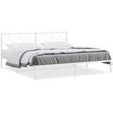  Metalni okvir za krevet s uzglavljem bijeli 193x203 cm | shoptok.hr
