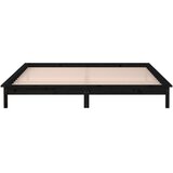  LED okvir za krevet crni 200 x 200 cm od masivnog drva | Eponuda.ba