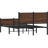  Metalni okvir kreveta bez madraca smeđi hrast 120x200 cm | shoptok.hr