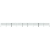 vidaXL ograjni paneli s stebrički železo 15,3x0,8 m zeleni | Shoptok.si