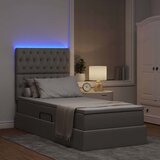  LED krevet za pohranu s madracem Sivosmeđa 100 x 200 cm Tkanina | shoptok.hr