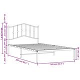  Metalni okvir za krevet s uzglavljem bijeli 100x200 cm | shoptok.hr