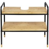 Wenko črna/naravna bambusova omarica za pod umivalnik 70x60 cm loft – wenko Cene