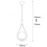 Opviq Vislica MUDONI crna, metal/ staklo, 20 x 15 cm, visina 136 cm, E27 40 W, Mudoni - MR - 937 | shoptok.hr