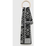 Moschino Kratki vuneni šal boja: siva, s uzorkom | shoptok.hr