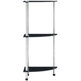 Police s 3 razine crne 30 x 30 x 67 cm od kaljenog stakla | shoptok.hr