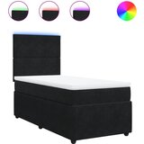 vidaXL Box spring postelja z vzmetnico črn 90x190 cm žamet, (21311001) | Shoptok.si
