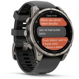 Garmin multisport GPS sat fēnix 8 Pro 47 mm AMOLED Sapphire, titanij, grafitno/crni silikonski remen | shoptok.hr