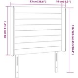  Uzglavlje s ušima tamnosmeđe 93x16x118/128 cm od tkanine | shoptok.hr