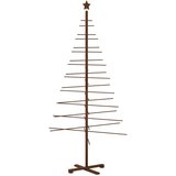  Drveno božićno drvce 210 cm Bambus i masivno borovo drvo - 210 cm Tamno smeđa | shoptok.hr