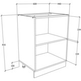 MID.YOU Kuhinjska Spodnja Omarica Esilo, Hrast, Bela | Shoptok.si