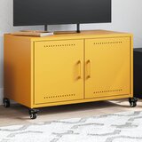 Maison Chic TV omarica - TV stojalo - Televizijska omarica gorčično rumena 68x39x43,5 cm jeklo, (21701018) | Shoptok.si