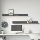  Zidne police 2 kom sive 110x11x9 cm od masivne borovine | shoptok.hr