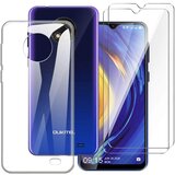 NIKCORP Zaščitni komplet za Oukitel C19 - prozoren silikonski ovitek in 2x kaljeno steklo, TPU etui in zaščita zaslona, 6,49", (5000139030) | Shoptok.si