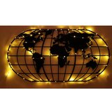 Wallity metalni ukras za zid world map globe led - crno | ePonuda.com