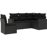 vidaXL 5-dijelna vrtna garnitura od poliratana s jastucima crna | shoptok.hr