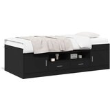  Dnevni krevet s ladicama crni 75 x 190 cm konstruirano drvo | shoptok.hr