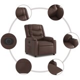  Električna naslonjač na podizanje od umjetne kože smeđi | shoptok.hr