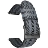 Eleganten 24/22/20/18mm najlonski pašček za uro s črno zaponko Black 20 mm, (22131737)