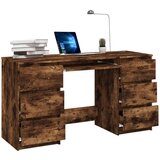  Pisalna miza dimljeni hrast 140x50x77 cm konstruiran les, (20640628) | Shoptok.si