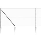 vidaXL Siva Ograja 1.4x10 m Jeklo, Ograjne Stebre 7 kos Ø32 mm 160 cm Galvanizirano Jeklo | Shoptok.si