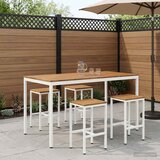  Stol za bar u vrtu Prirodna i bijela 196 x 100,5 x 105 cm | shoptok.hr