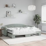  Dnevni krevet na razvlačenje svjetlosivi 80 x 200 cm baršunasti | shoptok.hr