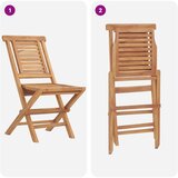 5-dijelni sklopivi vrtni bistro set Prirodna Čvrsto teak drvo Slike