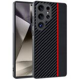 CARBON FIBER Texture maska za Samsung Galaxy S25 Ultra - Black / Red | Eponuda.ba