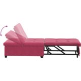 vidaXL Kavč Postelja 3-v-1 Izvlečna Oblika Bordo Žamet | Shoptok.si