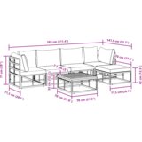vidaXL Sjedeća garnitura za vrt 6 pcs Crna 70 x 70 x 32 cm Aluminij | shoptok.hr