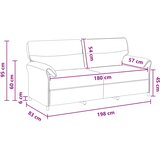 SOFA za 3 osobe Crna 198 x 83 x 95 cm Tkanina | shoptok.hr