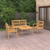 The Living Store Vrtna sedežna garnitura 4-delna trdna tikovina - Vrtna Sedežna Garnitura, (21468846) | Shoptok.si