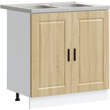 vidaXL Podstavek za umivalnik 'Porto' z umivalnikom iz hrasta sonoma 80x46x84,5 cm iz inženirskega lesa, (22094892) | Shoptok.si