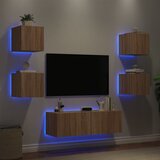  5-dijelni zidni TV ormarići s LED svjetlima boja hrasta sonome | shoptok.hr