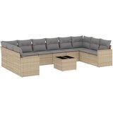 vidaXL 11-dijelni set vrtnih sofa od poliratana s jastucima bež | shoptok.hr